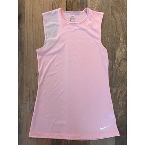 Nike Women’s Dri-FIT Mesh Asymmetrical Pink Tank